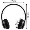 Słuchawki bezprzewodowe czarne P47 z radiem FM